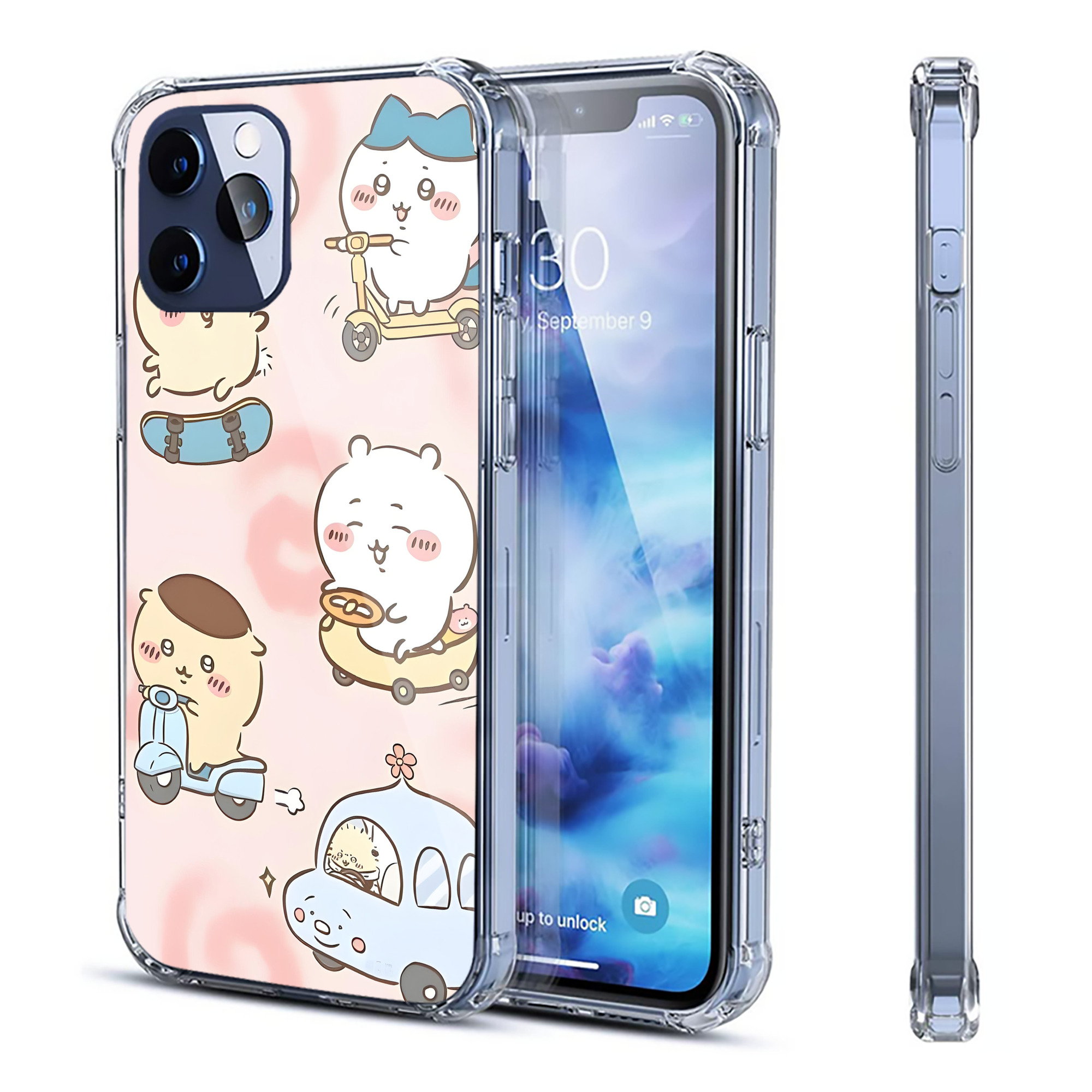 （画像用） ちいかわ Chii-kawa 【iPhone 12シリーズ対応】透明スマホケース（クリアソフトケース）